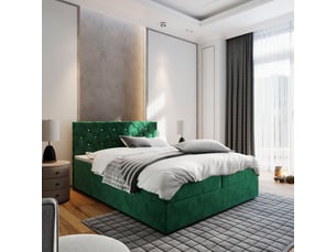 Lit avec rangement 140x200 cm <strong>MASSENO</strong>  <strong></strong> coloris vert