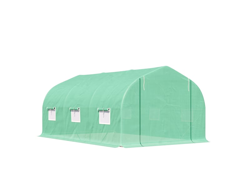  Serre 450x300x205 cm avec fenêtres enroulables verte  - Conforama A