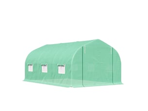Serre 450x300x205 cm avec fenêtres enroulables verte