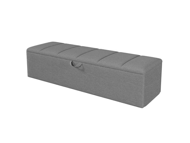 Lit coffre 90 × 200 cm en velours gris, banc coffre, led, usb-c et module latéral réversible Fay Lum - Conforama E