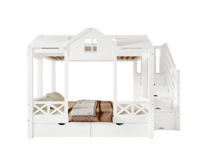 Lit superposé 90x140/200 cm <strong>OKWISH</strong>  <strong></strong> coloris blanc