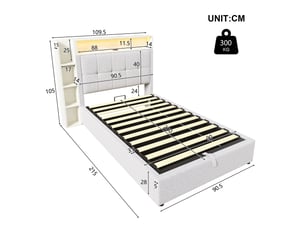 Lit mezzanine 90x200 cm <strong></strong>  <strong></strong> coloris beige