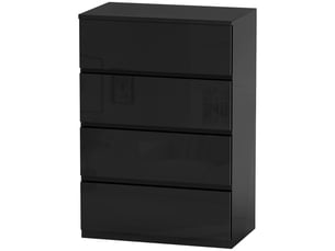 Commode en bois à 4 tiroirs, meuble de chambre moderne et multifonctionnel, 55 x 33 x 80 cm, noir
