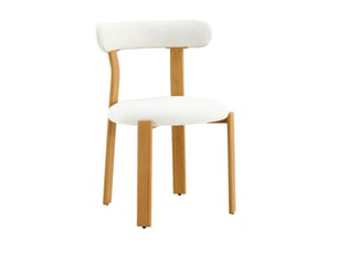 Ensemble de 2 chaises bouclé blanc - dossier ergonomique, pieds antidérapants, hauteur environ 79 cm