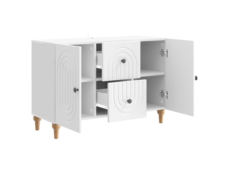  Meuble tv - banc tv - meuble de rangement blanc brillant 89 x 34,5 x 60 cm bois d'ingénierie  - Conforama E