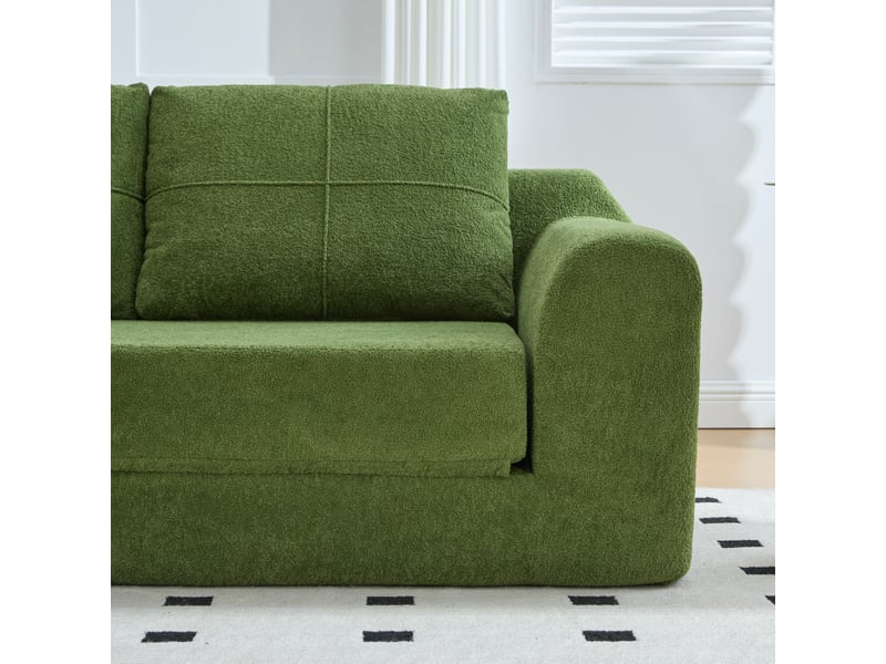 Canapé convertible, canapé-lit, vert, format compressé, sans structure, pliable, pour salon et séjour, 179 x 95 x 79 cm - Conforama E