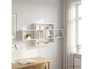 Étagère murale, étagère suspendue blanc 130 x 10 x 50 cm bois d'ingénierie cf42033