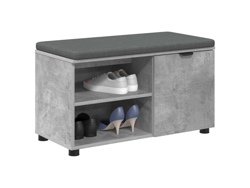  Banc d'entrée, banc interieur avec coussin gris béton 80x38x46 cm shl91468  - Conforama C