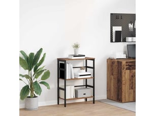 Étagère 2 niveaux, étagère de rangement 60 x 29,5 x 81 cm bois d'ingénierie shl3322