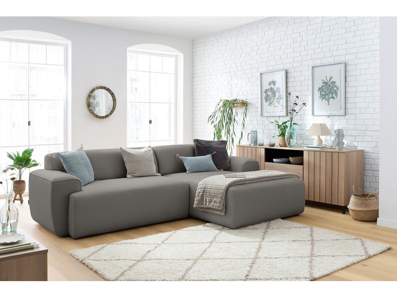  Bobochic canapé d'angle fixe marais gris foncé  angle droit MARAIS - Conforama B
