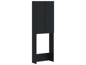Armoire de toilette, meuble de toilette ede noir 66x25.5x190 cm