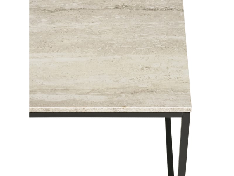 Chic-table d'appoint décor travertin et métal 45x45 cm  - Conforama C