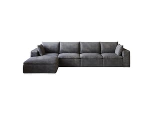 Canapé modulable,340x160x82 cm,5 places,velours côtelé,gris foncé