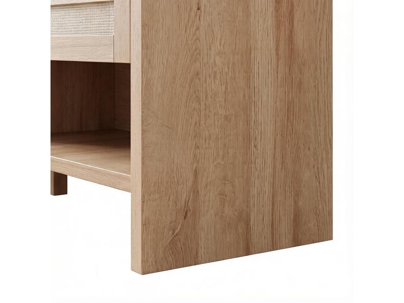  Banc à chaussures avec coussin 2 tiroirs en rotin pe et étagère 108x35x50 cm T5828P549554 - Conforama E