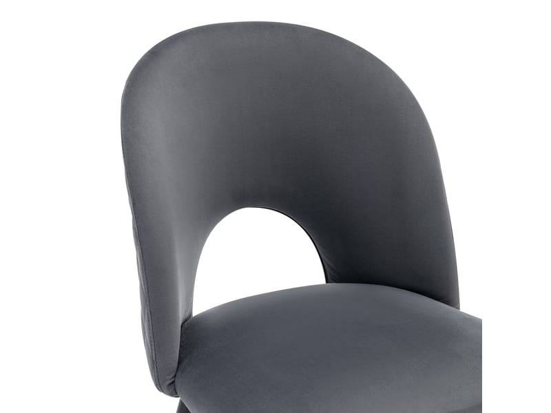 Lot de 4 chaises de salle à manger,47x44x84 cm,avec pieds réglables,velours,gris - Conforama E