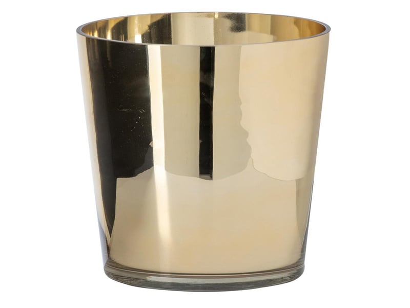  Photophore design en verre ember 22cm doré  - Conforama A