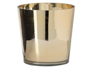 Photophore design en verre ember 22cm doré