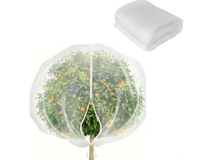Filet de protection pour arbres fruitier 2 × 2,4 m – housse anti-insectes avec fermeture éclair et cordon, filet anti-oiseaux et animaux pour jardin et plantes