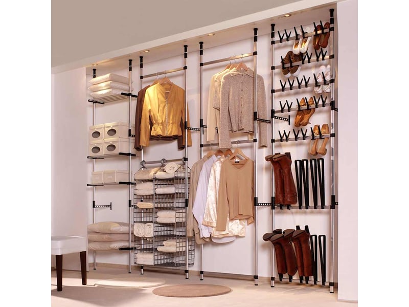  Système de garde-robe télescopique avec barres aluminium  - Conforama C