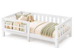 Lit simple 90x200 cm   CozyNest coloris blanc