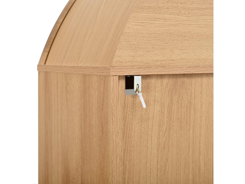Buffet haut,110x40x185 cm,3 portes vitrées et 4 tiroirs,mdf,naturel - Conforama C