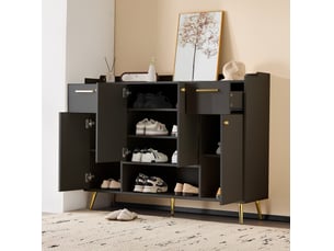 Meuble à chaussures 12 paire(s)  <strong>HOMVRA</strong>  <strong></strong> coloris noir