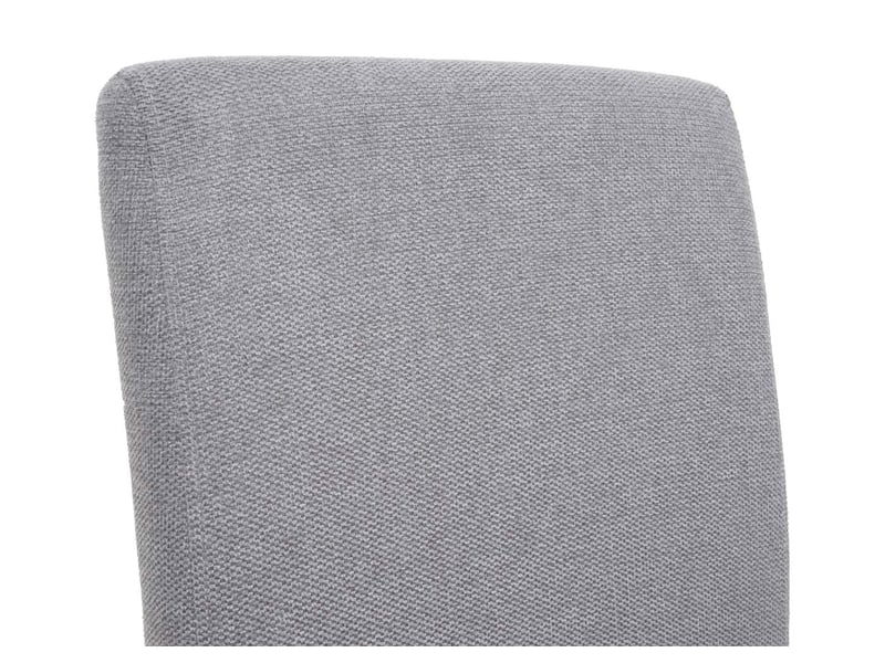  Lot de 2 chaises de salle à manger dossier haut assise rembourrée et formes arrondies tissu gris clair et bois d’hévéa 04_0010860  - Conforama E