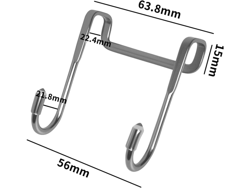  Lot de 2 crochets de porte en forme de j pour armoire, placard, tiroir, salle de bain, manteau, vêtements, sacs, argenté, gris  - Conforama B