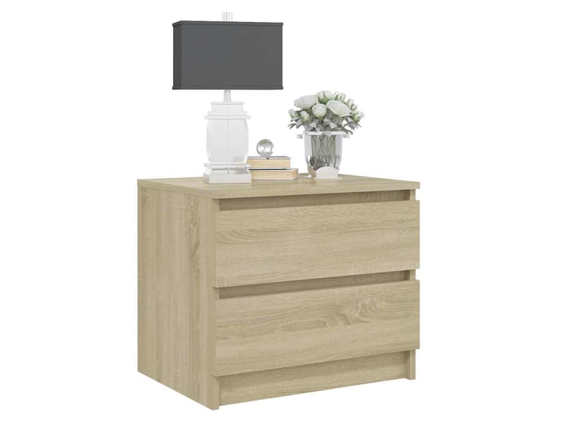  Lot de 2 tables de chevet - cabinet de chevet - table de nuit chêne sonoma 50x39x43,5cm bois ingénierie  - Conforama E
