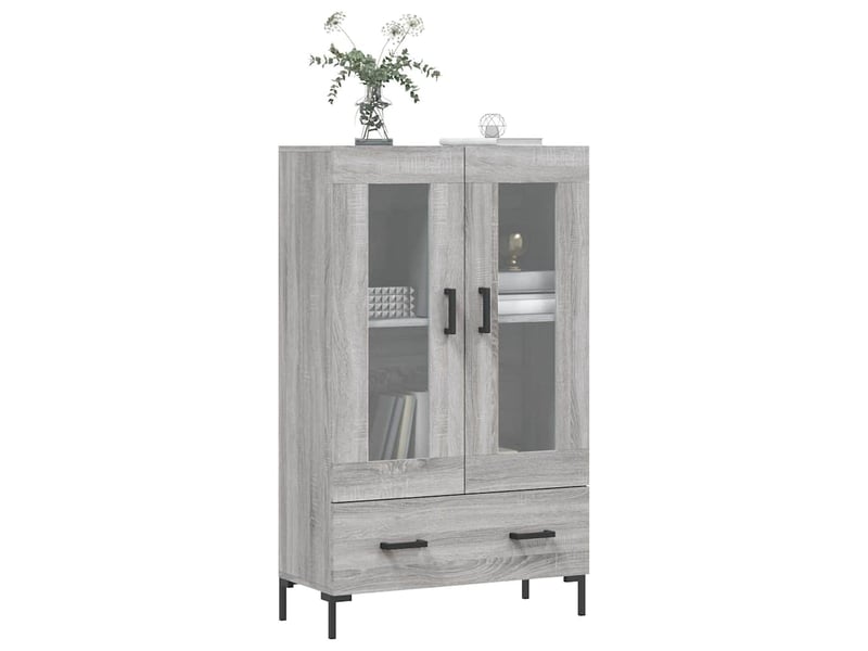  Buffet haut - bahut - meuble de rangement sonoma gris 69,5x31x115 cm bois d'ingénierie  - Conforama C