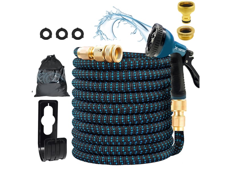  Tuyau arrosage extensible, tuyaux d'arrosage 30m100ft, tuyau d'arrosage retractable avec adaptateur 12 et 34, 10 modèles de pulvérisation, pour jardin irrigation nettoyage  - Conforama A