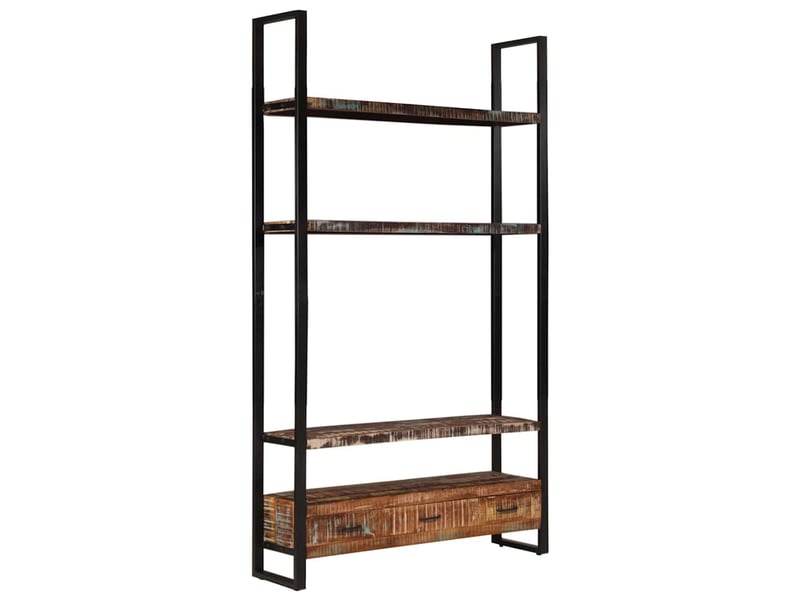  Bibliothèque, meuble de rangement salon 118x30x200 cm bois de récupération massif  - Conforama A