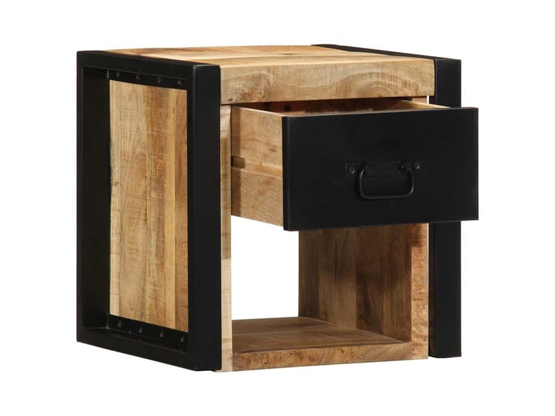  Lot de 2 tables de chevet - cabinet de chevet - table de nuit 40x35x40 cm bois de manguier massif brut  - Conforama B