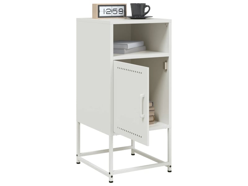  Lot de 2 tables de chevet - cabinet de chevet - table de nuit blanc 36x39x78 cm acier  - Conforama B