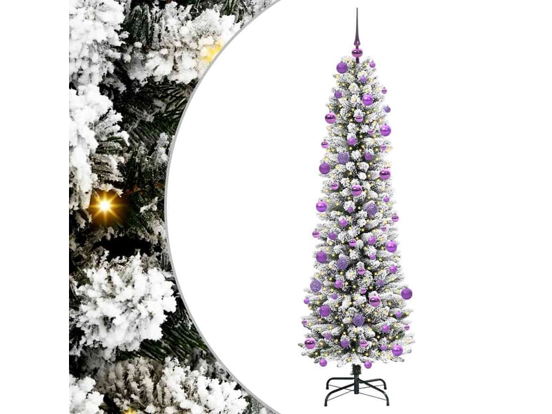 Sapin de noël - arbre de noël artificiel blanc 210 cm pvc, métal et plastique  - Conforama A