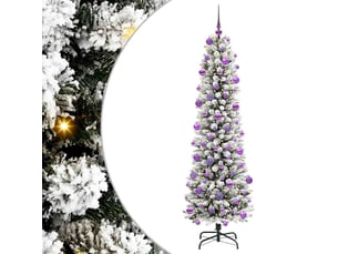 Sapin de noël - arbre de noël artificiel blanc 210 cm pvc, métal et plastique