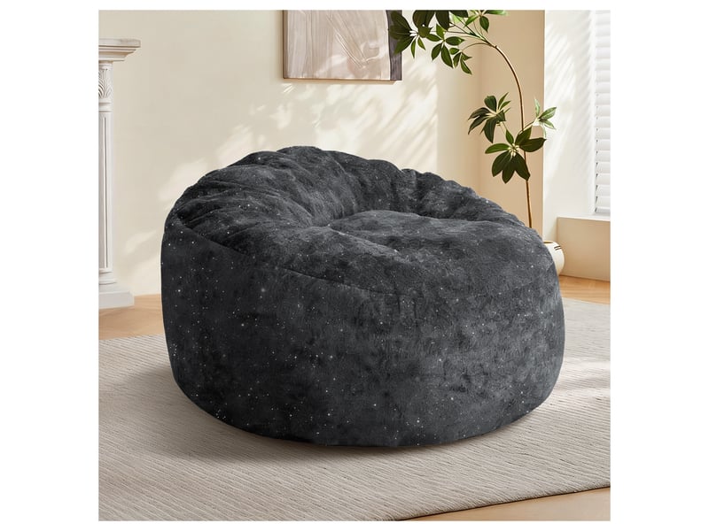 Fauteuil pouf à dossier haut incurvé, soutien enveloppant, design moderne - Conforama B