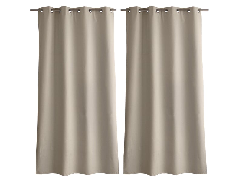  Rideaux occultant thermique, beige naturel, 140x240 cm, lot de 2, avec œillets, collection oxford, cmadeco - beige LOT2-H2055NAR135240 - Conforama A