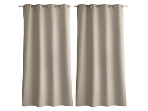 Rideaux occultant thermique, beige naturel, 140x240 cm, lot de 2, avec œillets, collection oxford, cmadeco - beige