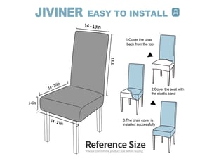 Housse de chaise de salle à manger imperméable – douce, extensible et ajustée – texture ondulée – résistante aux taches et antidérapante – noir
