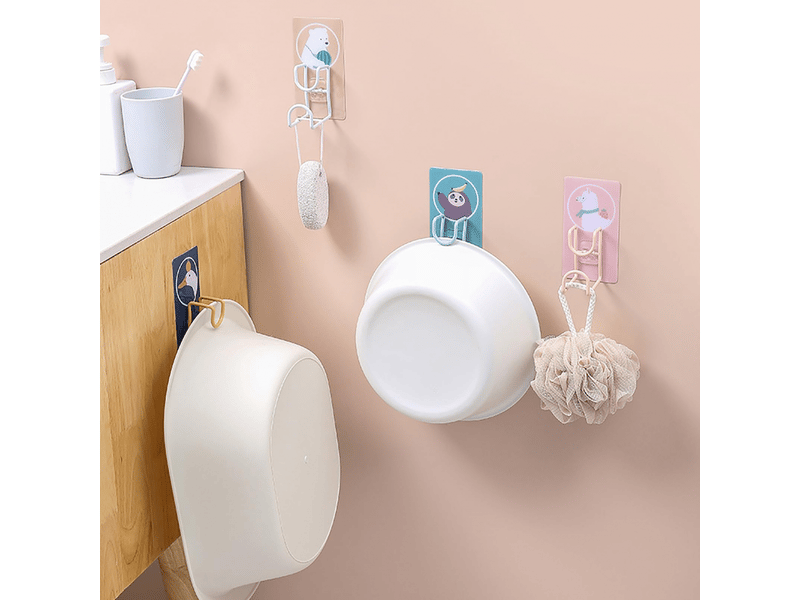 Crochets muraux rotatifs à 360°, crochets mignons, rangement ordonné, forte adhérence, porte-serviettes pour salle de bain et cuisine (canard kaka) - Conforama C