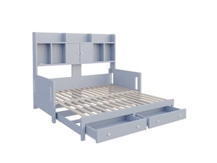 Lit gigogne 90x190 cm <strong></strong>  <strong></strong> coloris gris