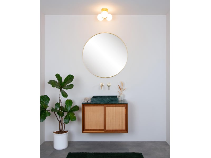 Plafonnier salle de bains diam. 28 cm 3xg9 ip44 40 w or mat laiton - lucide - trudy  - Conforama C