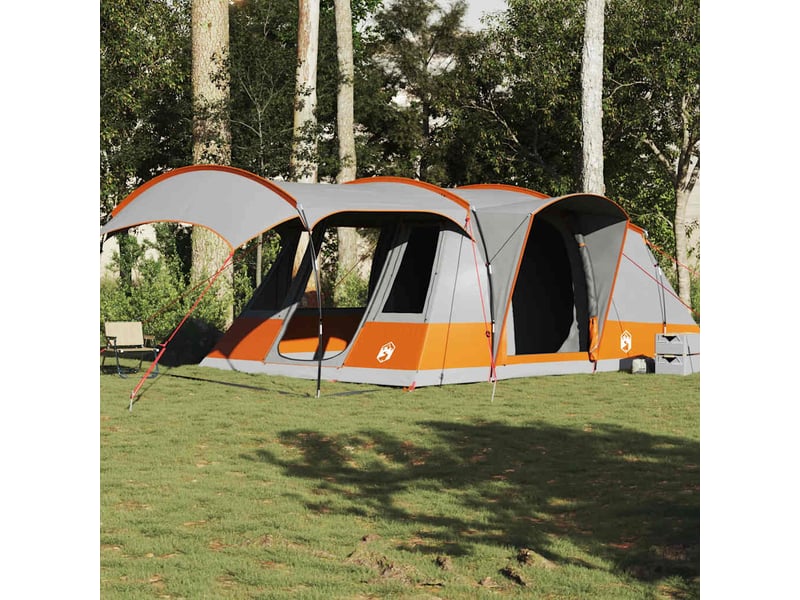  Tente de camping, tente tunnel 5 personnes gris et orange imperméable shl52752  - Conforama B