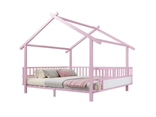 Lit cabane 140x200 cm <strong>OKWISH</strong>  <strong></strong> coloris rose