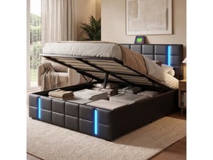 Lit coffre 160x200 cm BURSDANY coloris noir