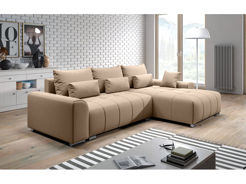  Canapé d’angle rivolli 260 cm beige convertible avec coffre Rivolli - Conforama B