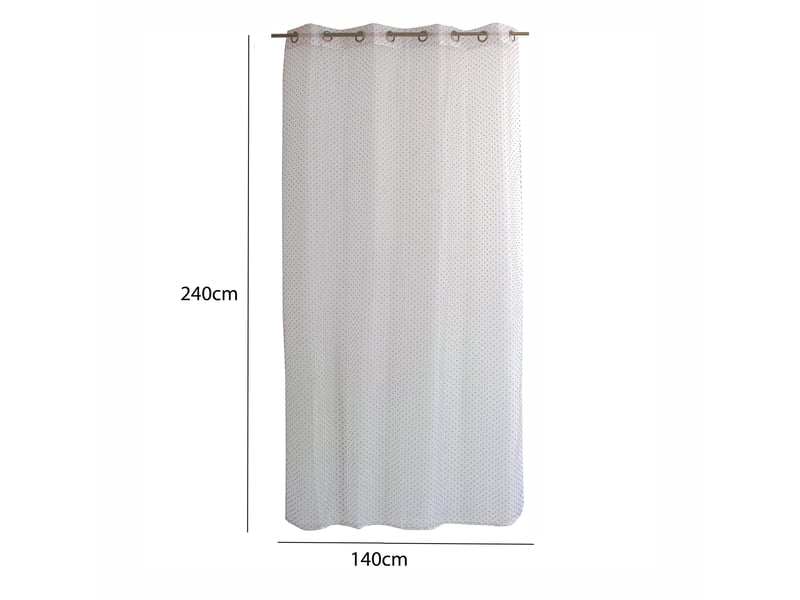  Voilages fenêtres, à œillets, blanc et vieux rose, 140x240cm, lot de 2, plumetis, collection lolita, cmadeco - blanc LOT2-H70807BCVRV140240 - Conforama C