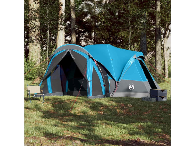  Tente de camping, tente familiale tipi 8 personnes bleu imperméable shl28852  - Conforama C