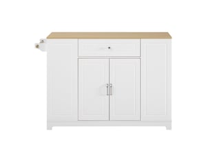 Desserte 3 portes 2 tiroirs coloris blanc mdf